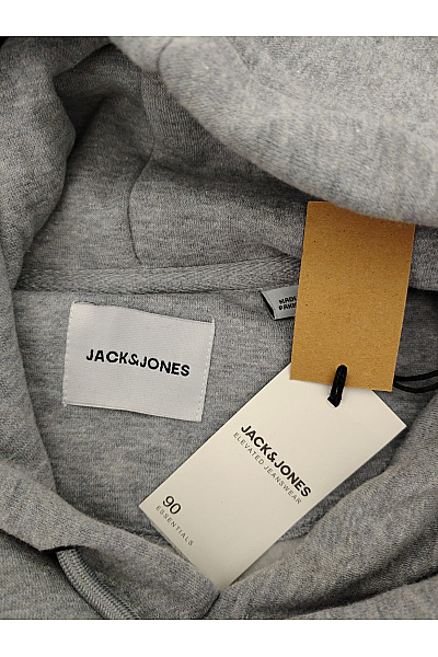 JACK & JONES Pánská černo-šedá mikina s kapucí a potiskem Velikost M | JACK & JONES | obrázek 6