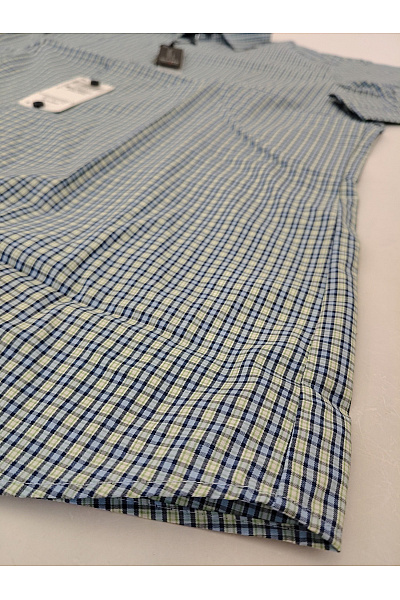OLYMP Pánská bavlněná košile s krátkým rukávem kostkovaná slim fit business Vel. UK 16