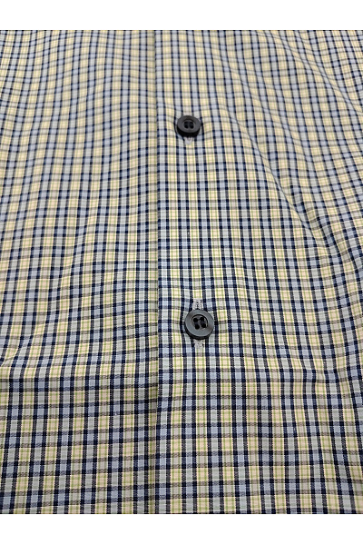 OLYMP Pánská bavlněná košile s krátkým rukávem kostkovaná slim fit business Vel. UK 16