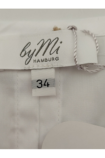 By Mi Bílá bavlněná halenka s dlouhým rukávem a mašlí Vel. DE 34 | by Mi | obrázek 8
