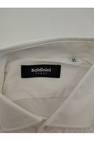 Baldinini Bílá bavlněná pánská košile s dlouhým rukávem regular fit Velikost 16/41 | Baldinini | obrázek 6