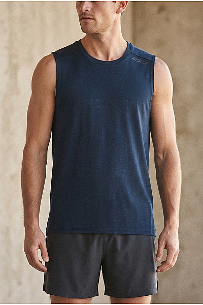 2XU Pánské Modré Sportovní Tílko Bez Rukávů S Kulatým Výstřihem Vel. M