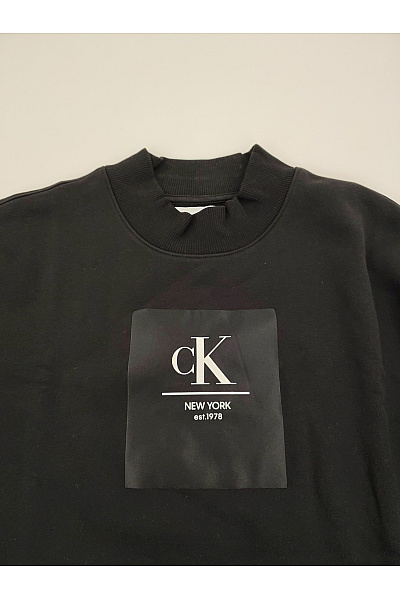 Calvin Klein Černé bavlněné mikinové šaty s dlouhým rukávem se stojáčkem Vel. L | Calvin Klein | obrázek 4