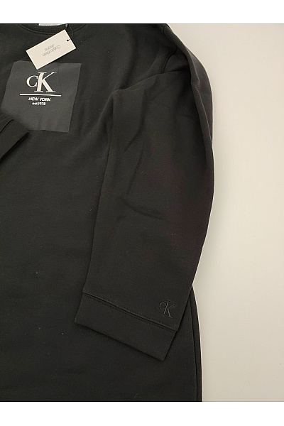Calvin Klein Černé bavlněné mikinové šaty s dlouhým rukávem se stojáčkem Vel. L | Calvin Klein | obrázek 7