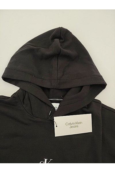 Calvin Klein Pánská černobílá bavlněná mikina s kapucí a klokaní kapsou | Calvin Klein | obrázek 4