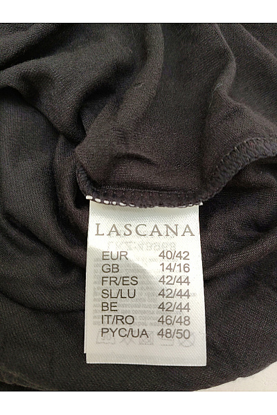 Lasca Černé dámské basic tričko s krátkým rukávem a výstřihem na zádech Velikost EU 40/42 | Lasca | obrázek 6