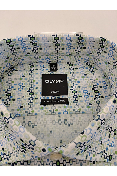 OLYMP Bavlněná pánská košile s krátkým rukávem vzorovaná letní business | OLYMP | obrázek 7