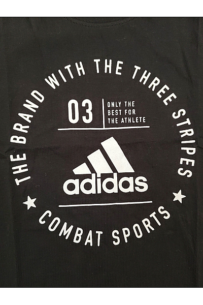 ADIDAS Černé bavlněné pánské tričko s krátkým rukávem a potiskem Vel. US S | ADIDAS | obrázek 3