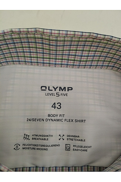 OLYMP Pánská kostkovaná košile s krátkým rukávem lyocellová Vel. EU 43 | OLYMP | obrázek 7