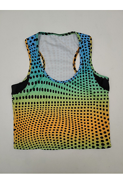 Barevné sportovní tílko crop top s puntíky Velikost US M | Unimoda | obrázek 2