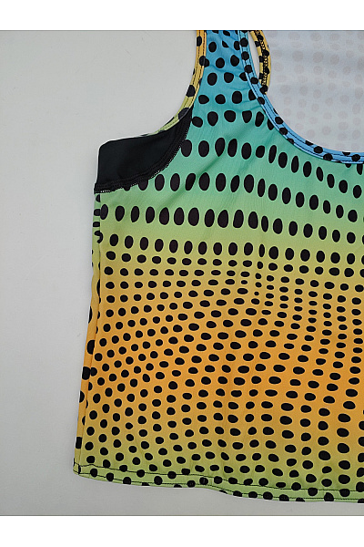 Barevné sportovní tílko crop top s puntíky Velikost US M | Unimoda | obrázek 3