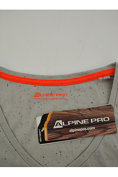 ALPINE PRO Šedé bavlněné tričko s krátkým rukávem a květinovým potiskem Velikost S | ALPINE PRO | obrázek 4