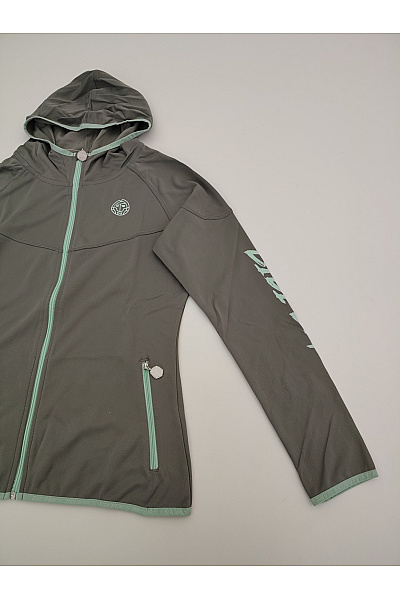 Bidi Badu Dámská khaki sportovní mikina na zip s kapucí a potiskem Velikost M | Bidi Badu | obrázek 3