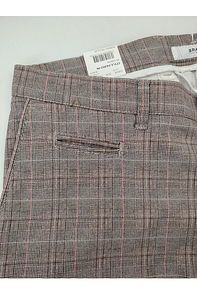 BRAX Pánské hnědé bavlněné kostkované chinos kalhoty Vel. US 33/32 | BRAX | obrázek 4