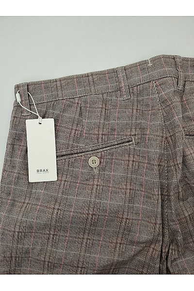 BRAX Pánské hnědé bavlněné kostkované chinos kalhoty Vel. US 33/32 | BRAX | obrázek 9