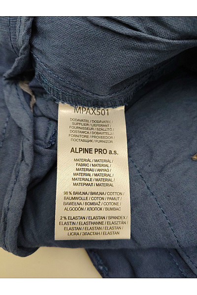 ALPINE PRO Pánské bavlněné chino kraťasy modré | ALPINE PRO | obrázek 8