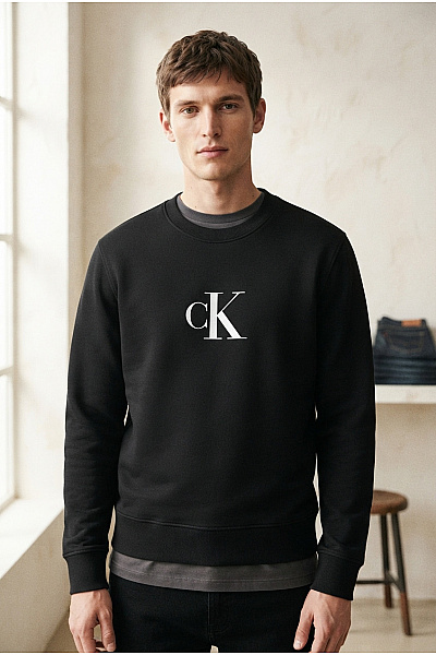 Calvin Klein Pánská Bavlněná Mikina S Dlouhým Rukávem Přes Hlavu Velikost M