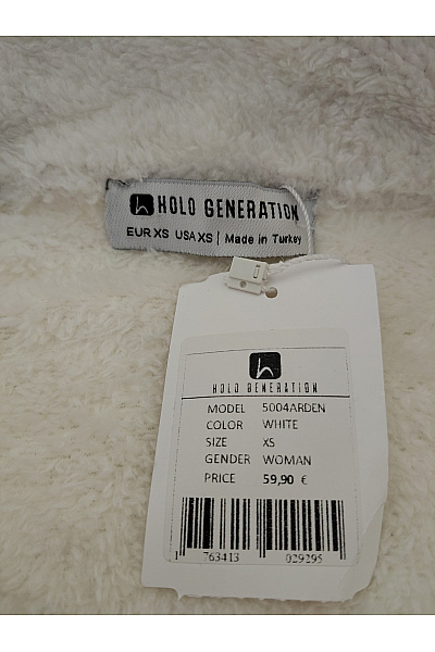 Holo generation Bílá dámská chlupatá mikina se zipem u krku Velikost EU XS | holo generation  | obrázek 6