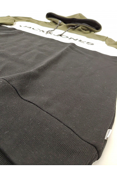 JACK & JONES Pánská khaki mikina s kapucí přes hlavu potiskem Vel. EU XL | JACK & JONES | obrázek 5