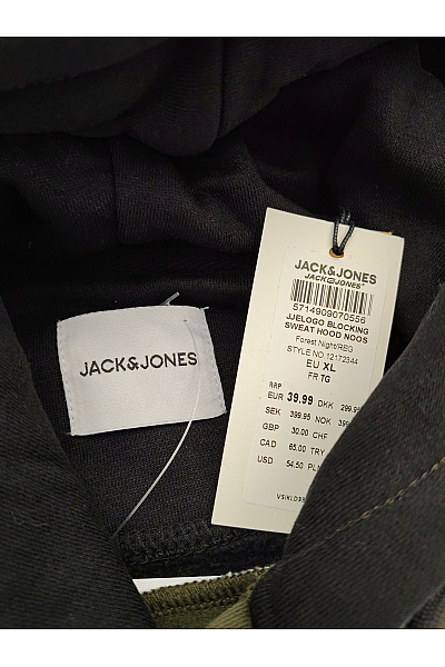 JACK & JONES Pánská khaki mikina s kapucí přes hlavu potiskem Vel. EU XL | JACK & JONES | obrázek 8