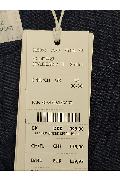 BRAX Modré pánské chinos kalhoty s kapsami Velikost US 36/30 | BRAX | obrázek 6