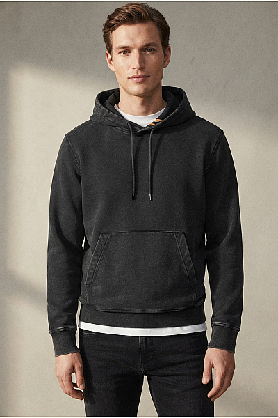 Hugo Boss Pánská Bavlněná Mikina S Kapucí A Klokaní Kapsou Vintage Streetwear Velikost EU M