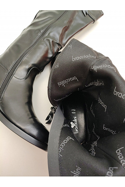 Braccialini Černé kožené kozačky na nízkém podpatku elegantní podzimní Velikost EU 40 | Braccialini | obrázek 10
