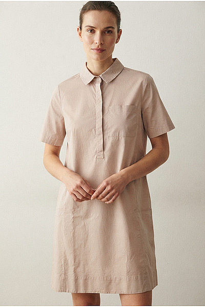 BETTY BARCLAY Béžové Lyocellové Košilové šaty S Kapsami Velikost DE 40