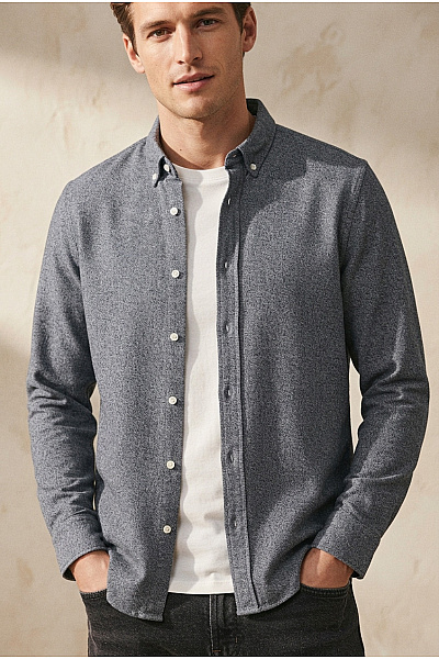 JACK & JONES Pánská Bavlněná Košile S Dlouhým Rukávem Regular Fit