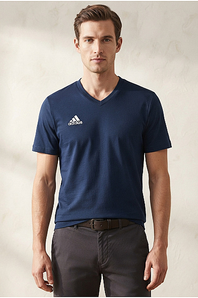 ADIDAS Pánské Bavlněné Tričko S Krátkým Rukávem Basic Modré Vel. US S