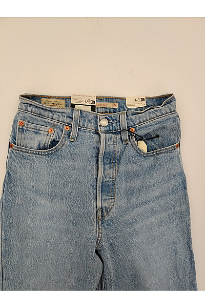 LEVIS Dámské modré džíny s vysokým pasem rovné Velikost US 24 | LEVIS | obrázek 4