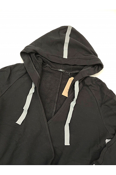Be wear Černá bavlněná mikina s kapucí a výstřihem Velikost XXL | Be wear | obrázek 4