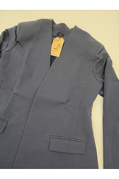 Be wear Dámské bavlněné sako bez límce modré Vel. L | Be wear | obrázek 4