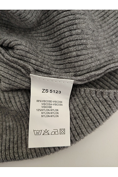 Šedé dámské žebrované tílko s rolákem bez rukávů Vel. XS | Unimoda | obrázek 4