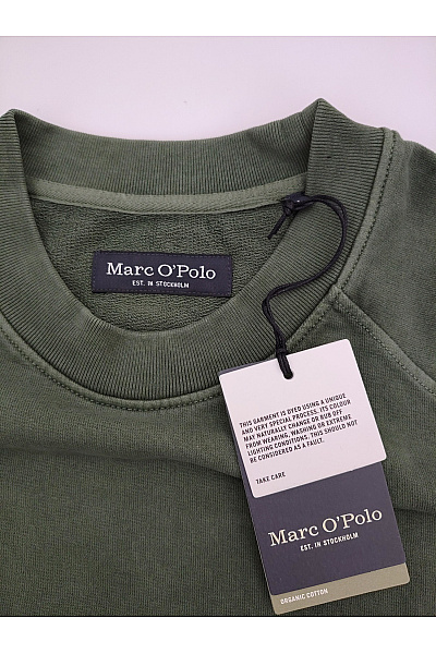 Marc O´Polo Pánská bavlněná mikina khaki crewneck bez potisku Velikost L | Marc O´Polo | obrázek 5