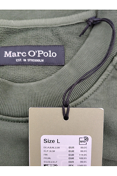 Marc O´Polo Pánská bavlněná mikina khaki crewneck bez potisku Velikost L | Marc O´Polo | obrázek 6