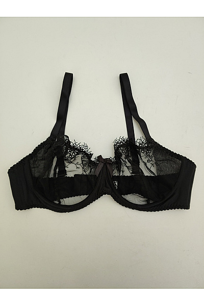 Kamea lingerie Černá krajková kosticová podprsenka s průsvitnými košíčky Vel. EU 90B | kamea lingerie | obrázek 2