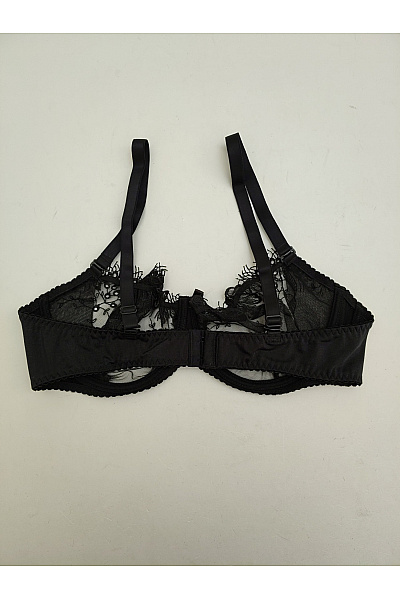 Kamea lingerie Černá krajková kosticová podprsenka s průsvitnými košíčky Vel. EU 90B | kamea lingerie | obrázek 4