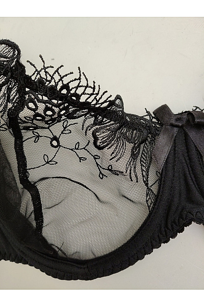 Kamea lingerie Černá krajková kosticová podprsenka s průsvitnými košíčky Vel. EU 90B | kamea lingerie | obrázek 7