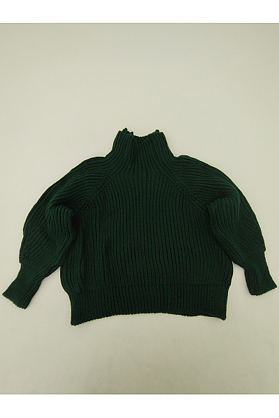 Zelený vlněný pletený rolák oversized Vel. XL | Unimoda | obrázek 2