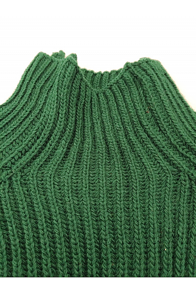 Zelený vlněný pletený rolák oversized Vel. XL | Unimoda | obrázek 5
