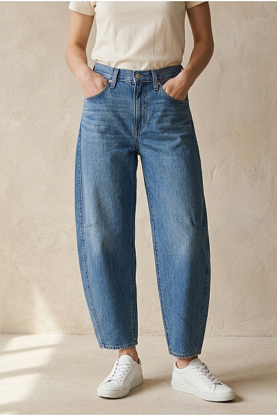 LEVIS Dámské Modré Balonové Džíny S Vysokým Pasem Velikost US 27