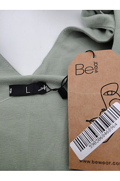 Be wear Bavlněné khaki letní šaty na ramínka vázací do áčka Velikost L | Be wear | obrázek 6