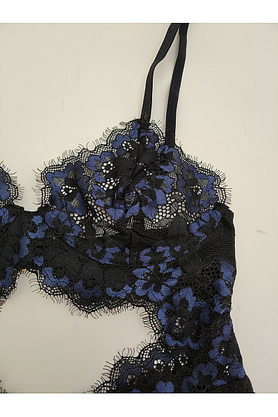 La Senza Černé modré krajkové body s průstřihy luxusní Velikost XS/TP | La Senza | obrázek 3