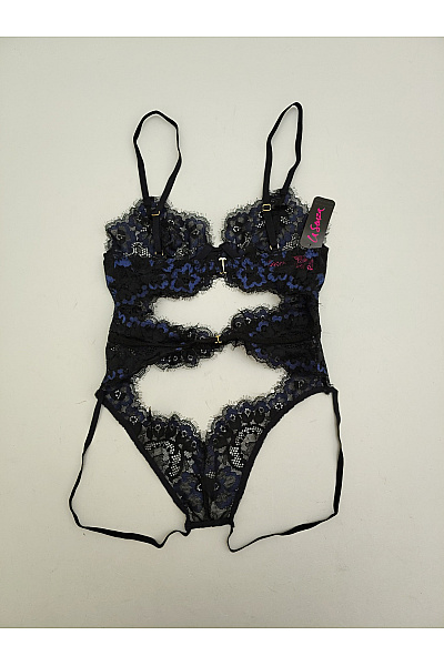 La Senza Černé modré krajkové body s průstřihy luxusní Velikost XS/TP | La Senza | obrázek 5