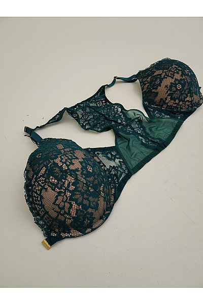 Wolford Zelená krajková push up podprsenka se zapínáním vpředu a krajkou na zádech Vel. EU 80E | Wolford | obrázek 8