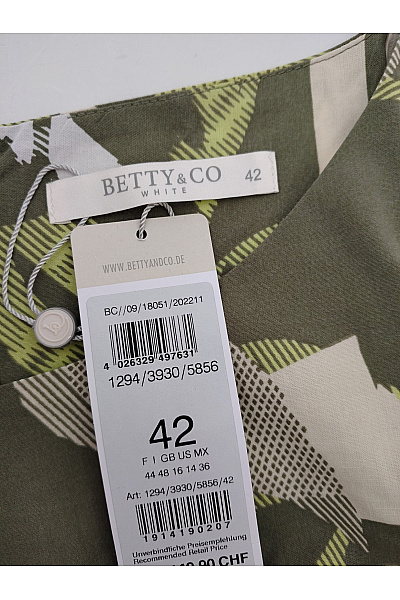BETTY BARCLAY Khaki bavlněné letní šaty bez rukávů s květinovým vzorem Vel. DE 42 | BETTY BARCLAY | obrázek 6