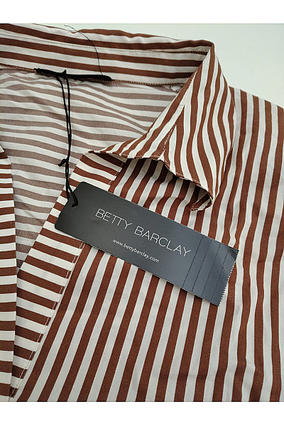 BETTY BARCLAY Hnědé pruhované košilové bavlněné šaty s páskem | BETTY BARCLAY | obrázek 8
