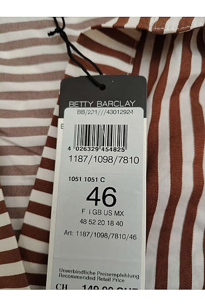BETTY BARCLAY Hnědé pruhované košilové bavlněné šaty s páskem | BETTY BARCLAY | obrázek 9