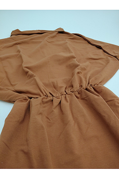 Be wear Hnědé bavlněné úpletové šaty kimono oversized Vel. L/XL | Be wear | obrázek 3
